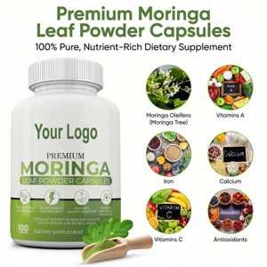 Capsules de Moringa de marque privée OEM Capsule de Moringa d'extrait de plante naturelle pour hommes et femmes disponibles au prix de gros - Product Image 3