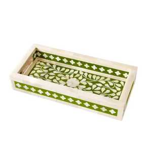 Bandeja de resina de madera de calidad árabe hecha a mano moderna incrustaciones de perlas madre ecológicas incrustaciones de hueso de Venta caliente para restaurante hogar - Product Image 2