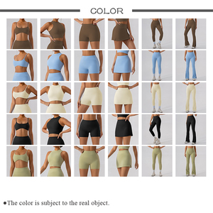 Conjunto de Sujetador deportivo Reversible de talla grande para mujer, traje de entrenamiento de gimnasio y Yoga acolchado sin costuras, patrón de estampado sólido con cordón - Product Image 5