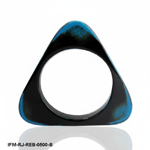 กำไลข้อมือเรซิ่นทรงสามเหลี่ยมสไตล์วินเทจ สีดำและสีน้ำเงินโคบอลต์ ดีไซน์เรขาคณิต สำหรับผู้หญิง - Product Image 3