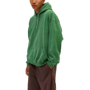 Pull à capuche en coton surdimensionné unisexe, sweat-shirt décontracté à épaules tombantes, streetwear lourd personnalisé pour l'hiver - Product Image 2