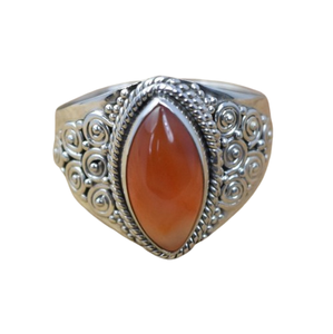 Joyería de piedras preciosas cornalina para mujer, anillo de estilo bohemio de plata, joyería de plata de ley 925, anillo hecho a mano de tendencia, Regalo para mamá - Product Image 1