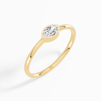 Bague de fiançailles solitaire tendance pour femme en or 14K/18K plaqué rhodium, diamant de laboratoire couleur E taille marquise 0,18 CTW serti clos