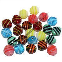 Perles en verre Murano Lampwork Style Feuille, formes mixtes, couleurs, tailles de perles multicolores, 12mm ~ 24mm,