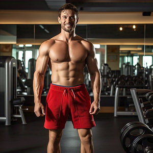 High Quality Red Sweat <b>Shorts</b> <b>Men's</b> Winter Gym Fitness Wear Sweat <b>Shorts</b> <b>Men</b> Sports Running <b>Fleece</b> <b>Shorts</b> <b>Mens</b> - Product Image 2