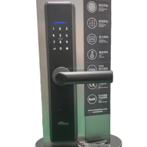 Preço de fábrica 2023 Nova Chegada Bluetooth Smart Door Lock Biométrico Impressão Digital, RFID, Código Pin e Chaves Campainha Instalada