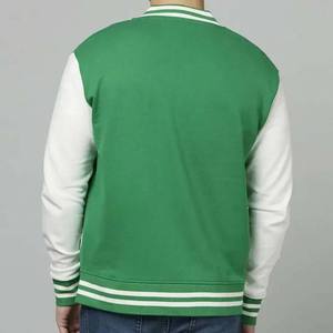Vestes pour hommes de couleur verte, service OEM ODM, vestes de baseball pour hommes personnalisées pour l'université, en vente - Product Image 3