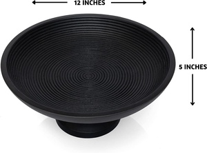 Tazón de madera con Pedestal para fruta, cuenco redondo de almacenamiento elevado para centro de mesa de boda y Decoración de mesa - Product Image 4