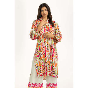 Conjunto Coordinado IPST-55263 de Viscosa con Estampado Crepé, Estilo Casual, Blusa con Mangas Tres Cuartos para Primavera/Verano - Product Image 1