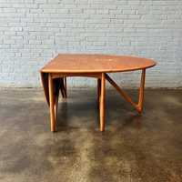 Ensemble de table à manger pliante de style moderne du milieu du siècle danois, structure en teck massif, finition noyer, durable, taille personnalisée, appartement, villa