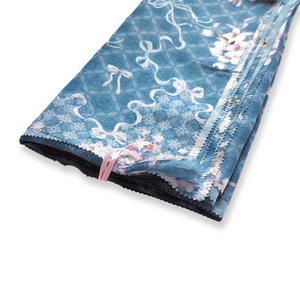 Hijab de la série Reiko à manches courtes, écharpe en coton, denim, vêtements décontractés respirants pour les musulmans pour l'impression numérique du printemps. - Product Image 2