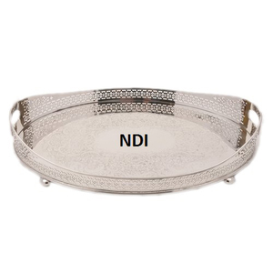 Bandeja de servicio de tendencia superior Vajilla Catering Bandeja de metal para servir Diseño personalizado Uso para fiesta de boda Desayuno Bandeja de metal para servir - Product Image 6