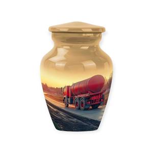 Blue Scenic Truck Road Theme <b>Memorial</b> Keepsake Urn for Human Ashes with Artistic Landscape Print - Product Image 3