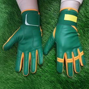 Gants de frappe de baseball ambidextres personnalisés pour adultes avec fermeture à boucle et crochet, poignée souple en cuir, écologiques pour les entraînements et les matchs - Product Image 2