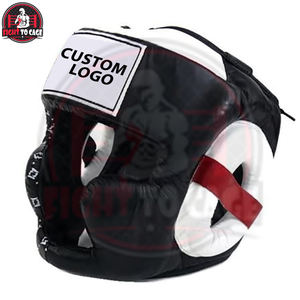 หน้ากากป้องกันศีรษะสำหรับชกมวย หนัง PU คุณภาพสูง สีดำขาว สวมใส่สบาย ปากกว้าง ราคาโรงงาน ผู้ผลิตที่ดีที่สุด - Product Image 2