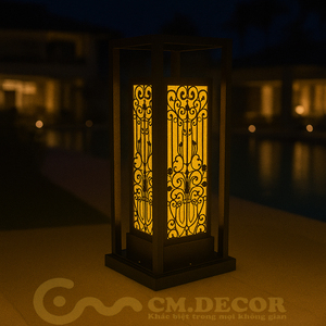 DNT.003.10 Lampe solaire de jardin haut de gamme en fer, corps de lampe en fer, LED 5W blanc chaud, IP65 pour aménagement extérieur, route, température de couleur 3000K - Product Image 1