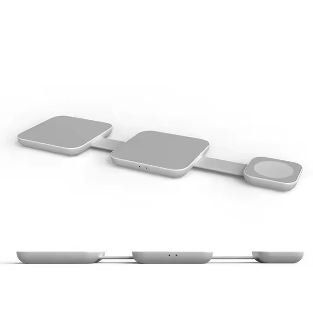 Home Office Wireless Charger 3 in 1 Magnetic 15W Travel Wireless Charging Station with Foldable Design for Multiple Devices