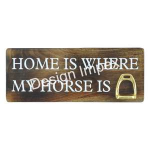 El hogar es donde está mi caballo, ganchos de pared decorativos, ganchos antiguos, artículos de decoración para el hogar, decoración de pared, placa y tablero ecológicos - Product Image 4