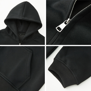 Streetwear Dtg Print Unisex Fleece Cotton Oversized French Terry Blank Custom Heavyweight Manufacturer Mens <b>Zip</b> up <b>Hoodie</b> - Product Image 3