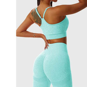 Meilleure vente femme Leggings soutien-gorge taille haute Fitness Yoga pantalon haute qualité sans couture Leggings soutien-gorge ensemble femmes - Product Image 4