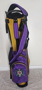 Premium Quality wholsale Omega Psi Phi fraternity Inc <b>GOLF</b> BAGS, OMEGA <b>GOLF</b> BAGS PURPLE AND OLD GOLD - Product Image 2