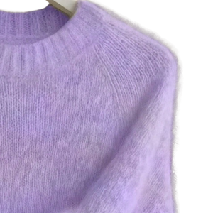 Pull sans manches en mohair doux pour femme, col rond, coupe ample, chaud, décontracté, léger, moelleux, anti-boulochage, hiver - Product Image 3