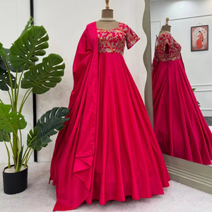 ชุดปาร์ตี้ที่สวยงามสวม-pent และ dupatta กับด้ายกับลำดับการทำงาน - Product Image 1