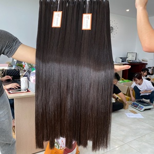 Venta caliente un donante cutícula completa doble hueso dibujado recto vietnamita crudo sin procesar extensiones de cabello humano Wave Curl Style - Product Image 5