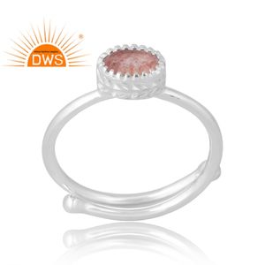 Anillo de piedras preciosas de cuarzo de fresa Natural de Plata de Ley 925 más vendido, joyería personalizada para mujer, regalo para ella - Product Image 1