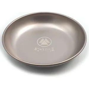 Plato de almuerzo de olla de titanio 18cm equipo ultraligero platos de cena de camping platos de titanio platos ligeros