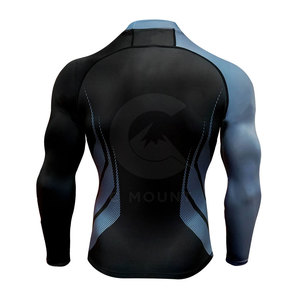 Poliéster Spandex Hecho OEM Manga larga Hombres Personalizado Rash Guard Hombres Venta al por mayor Rash Guards - Product Image 4