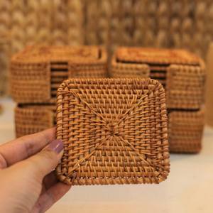 Rattan Coaster Handmade Wicker <b>Large</b> Table Round Coaster <b>Placemats</b> Table Pad Fringe Home Decoration - Product Image 2