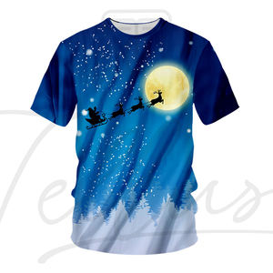 Camisetas navideñas impresas personalizadas de alta calidad, camisetas navideñas de sublimación, camisetas navideñas cómodas de gran venta - Product Image 2