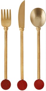 Western Style Natural Horn Made Cutlery Set <b>Dessert</b> Spoon Knife Fruit <b>Fork</b> Flatware Dinnerware Handmade Embossed Luxury Sets - Product Image 6