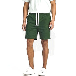 Short de marche décontracté en coton pour hommes entrejambe de 7 pouces cordon de serrage réglable taille poche arrière Gym respirant été vêtements de détente - Product Image 3