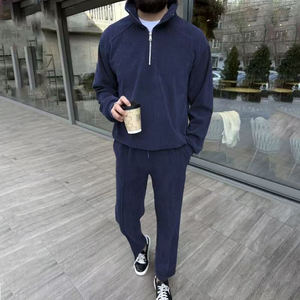 ชุดเสื้อผ้าฤดูใบไม้ร่วงฤดูหนาวสำหรับผู้ชาย ชุดเสื้อผ้าคอตั้งแบบมีซิป เสื้อสเวตเชิ้ต กางเกงขายาว ชุดวอร์ม ชุดลำลองสำหรับผู้ชาย - Product Image 1