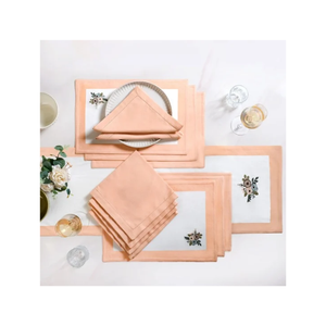 Rectangular Purle Leaves Soft Cotton Placemat 30x45cm Dining <b>Table</b> Mat Lightweight OEKO TEX Certified India Wholesale Ready - Product Image 6