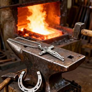 قلادة صليب متينة، قلادة صليب يسوع ثلاثية الأبعاد، هدايا دينية من الفولاذ التيتانيوم المتين، مجوهرات مسيحية - Product Image 5