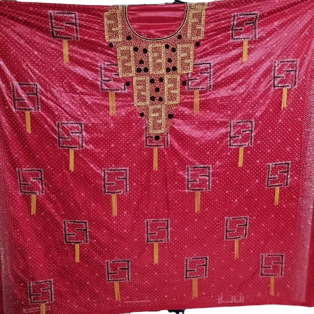 Getzner Bazin With Hand Work Stone Dress For Women