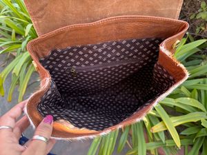 Sac à dos de créateur de mode Sac à dos en cuir véritable Sac à dos en cuir de vachette fait à la main Sac à dos en cuir de fourrure unisexe Sac de voyage Sac d'école Multi-usages - Product Image 6