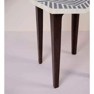 Table de chevet en incrustation d'os de meubles de chambre à coucher traditionnels Sej avec finition élégante - Product Image 5