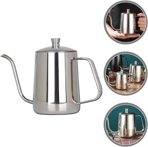 Stainless Steel Gooseneck Kettle Long Narrow Spout Hand Drip <b>Tea</b> Pot Lid for Home Travel Outdoor Coffee <b>Maker</b> Metal Material - Product Image 3