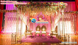 Royal Bollywood Wedding Mandap Decoración Golden Jodha Akbar Wedding Mandap Boda exclusiva Bollywood Pillar Mandap Setup EE. UU. - Product Image 4