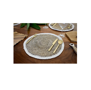 Napperons tissés personnalisés pour table à manger en rotin tressé naturel paille de maïs assiettes en osier chargeur pour mariage - Product Image 4