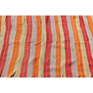 Tapis turc vintage 4,4x5,8 pieds, tapis en laine à bordure rouge orangée - Product Image 5
