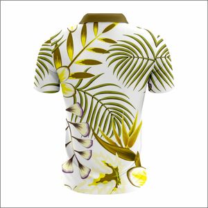 Floral pour hommes de haute qualité pour Polo Design Slim-Fit avec impression vintage Séchage rapide Respirant Fabriqué à partir de Jersey Plus Size - Product Image 3