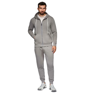 Conjunto Deportivo para Hombre, Sudadera con Cremallera, Pantalones Deportivos, Algodón y Poliéster, 490 GSM, Grueso, para Invierno, Gimnasio, Marca Privada OEM, Fábrica - Product Image 1