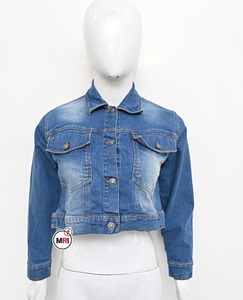 Vente en gros de veste courte pour femmes en denim respirant personnalisées coupe-vent d'hiver à col rabattu avec logo personnalisé confortable - Product Image 6