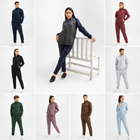 Ensemble de survêtement unisexe Pearline, fabrication au Bangladesh, service OEM/ODM personnalisé, lot en stock, sweat-shirt et pantalon couleur unie à fermeture éclair intégrale, vente en gros