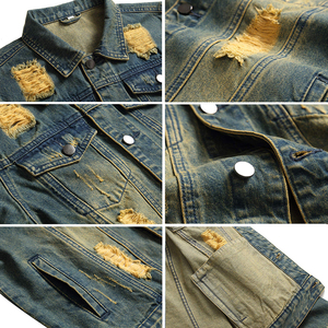 OEM Service Men's Denim <b>Jackets</b> <b>Long</b> Sleeves Multi Pockets <b>Waterproof</b> Breathable High Street Style Fashionable <b>jacket</b> for men - Product Image 4
